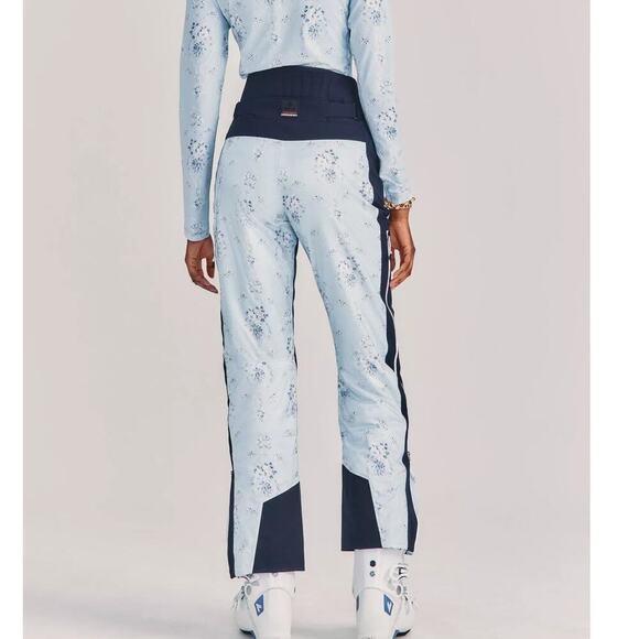 Bogner Fire + Ice X Loveshackfancy Lt.Blue Navy Floral Print Portia Ski Pants 10 - Picture 4 of 12